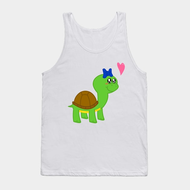 Turtle Love Girl Tank Top by Dromus